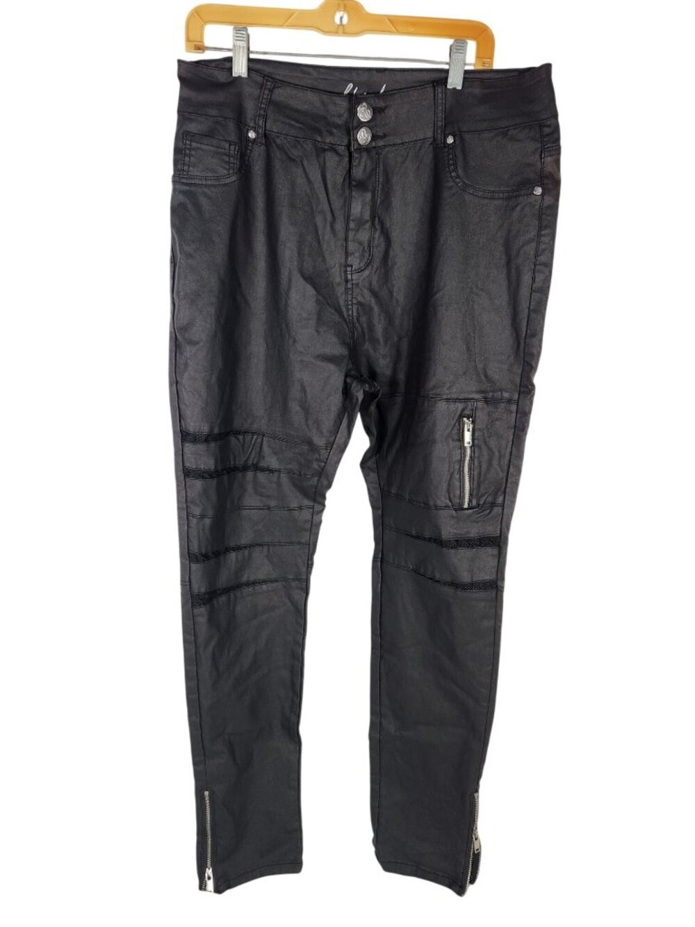 CITY CHIC  Womens Plus Y2K Cargo Rocker Motorcycle Pants Zippers Lace Vents 18